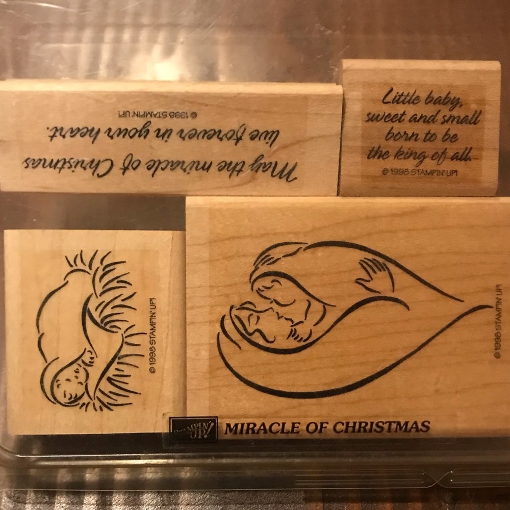 Stampin’ Up! Religious Christmas rubber stamps- set of 4. VGUC!